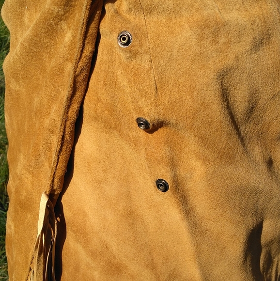 Vintage New Western Suede Skirt w/ Fringe - Picture 5 of 8
